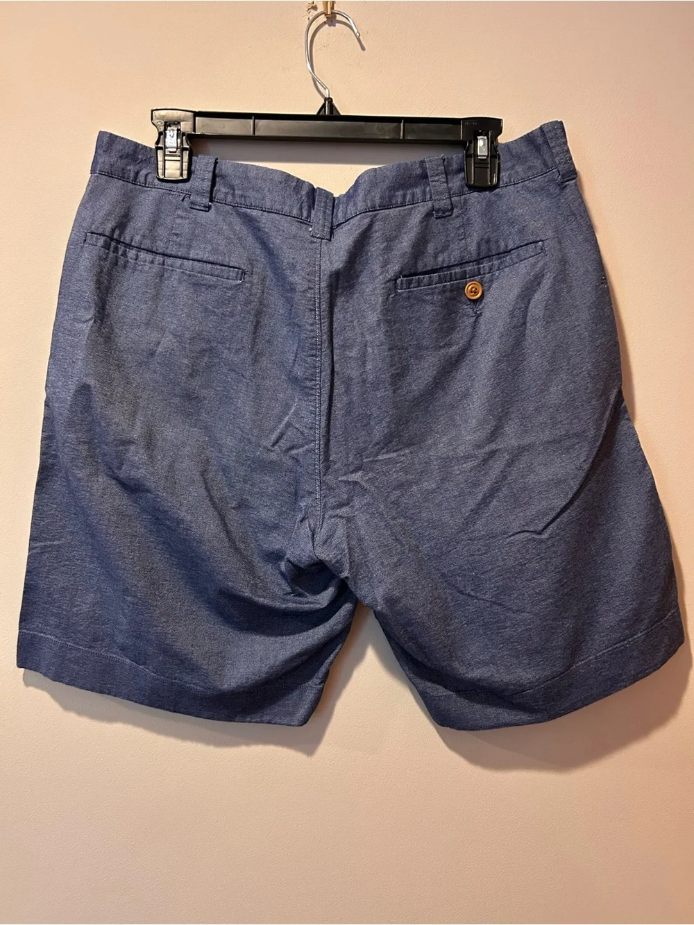 J Crew Shorts Mens 33W Flat Gramercy‎ 100% Cotton Blue Nautical Preppy Pocket